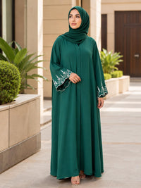 Emerald Green Embroidered Abaya