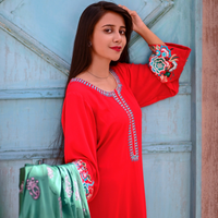 LIBAAS - Red Malai Georget Shirt