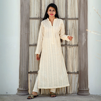 LIBAAS - Off White Chikan Kurta