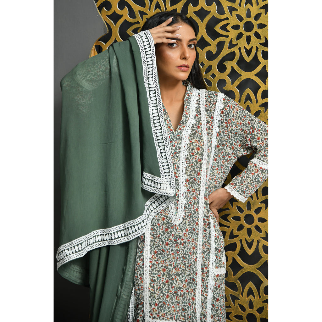 LIBAAS - Minty Georgette 3 Piece