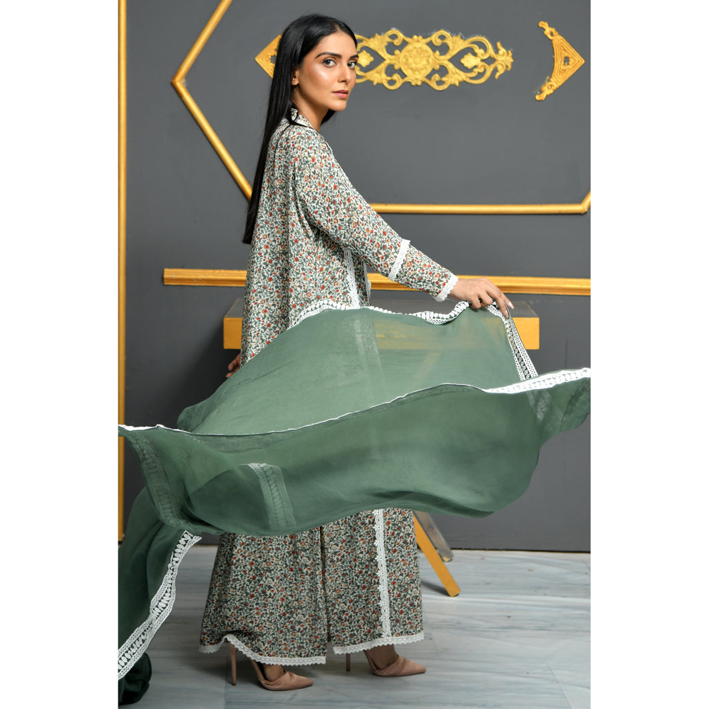 LIBAAS - Minty Georgette 3 Piece