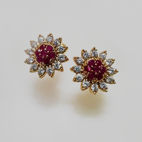 Libaas- TRJ Sun Flower Gold Plated Studs