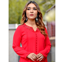 LIBAAS - Red Georgette 2 Piece www.libaastrj.com