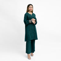 Bottle Green Georgette Casual by LIBAAS