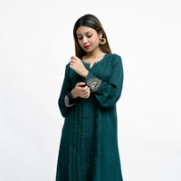 Bottle Green Georgette Casual by LIBAAS