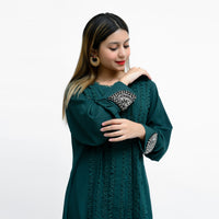 Bottle Green Georgette Casual by LIBAAS