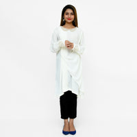 White Georgette Casual by LIBAAS